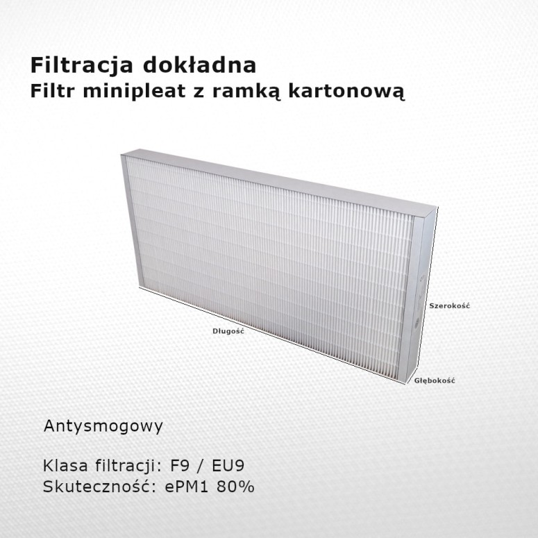 Filtr przeciwsmogowy F9 EU9 ePM1 80% 200 x 400 x 46 mm ramka karton
