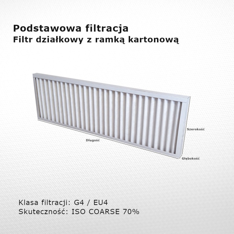 Partition filter G4 EU4 Iso Coarse 70% 86 x 270 x 25 mm cardboard frame