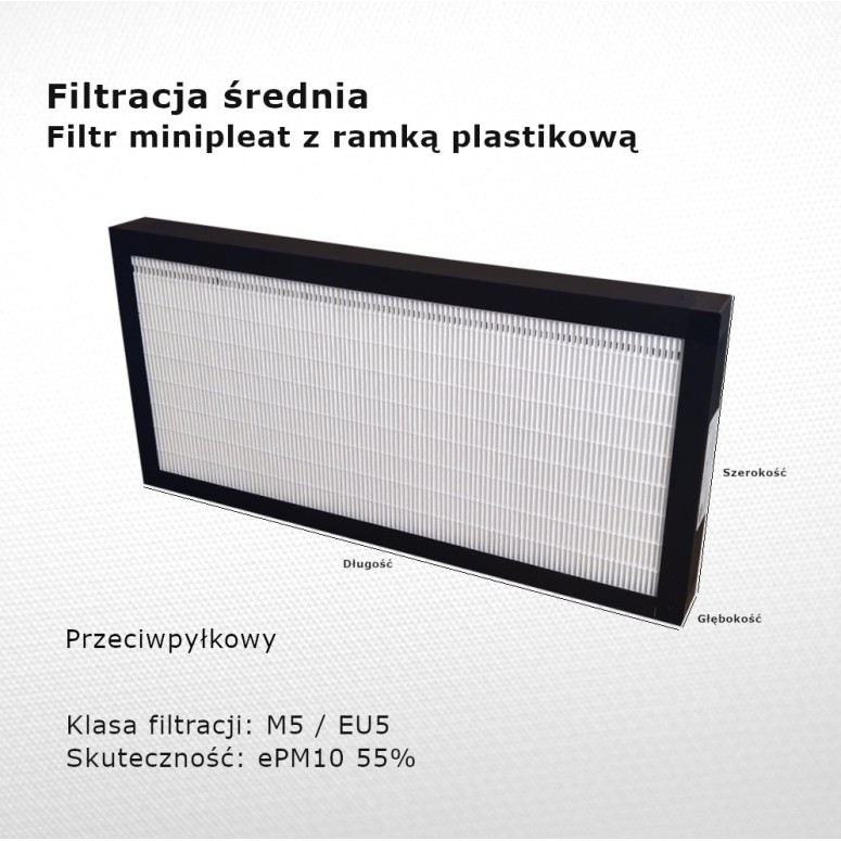 Filtr pośredni M5 EU5 ePM10 55% 220 x 281 x 50 mm ramka PVC