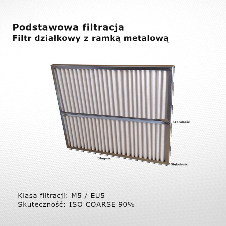 Partition filter M5 EU5 Iso Coarse 90% 890 x 925 x 50 mm metal frame