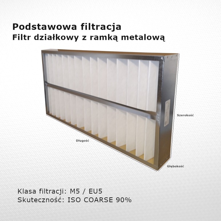 Partition filter M5 EU5 Iso Coarse 90% 685 x 1120 x 100 mm metal frame