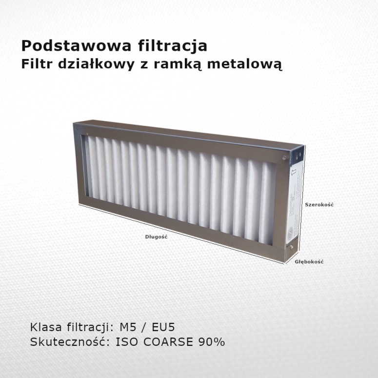 Partition filter M5 EU5 Iso Coarse 90% 170 x 480 x 50 mm metal frame