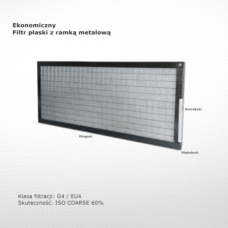 Filtr płaski G4 EU4 Iso Coarse 60% 165 x 375 x 10 mm ramka metalowa