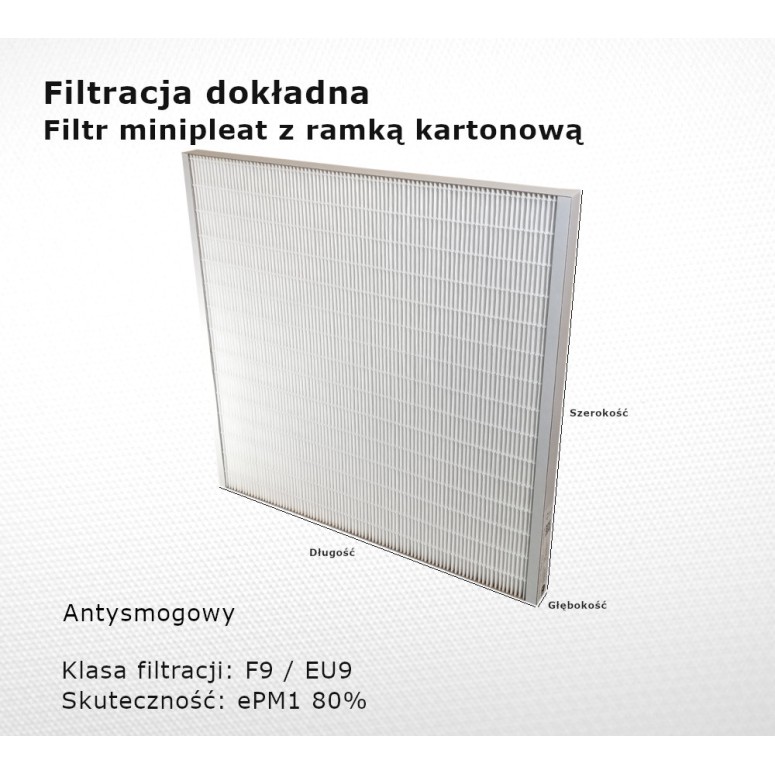 Smog filter F9 EU9 ePM1 80% 320 x 390 x 30 mm frame cardboard