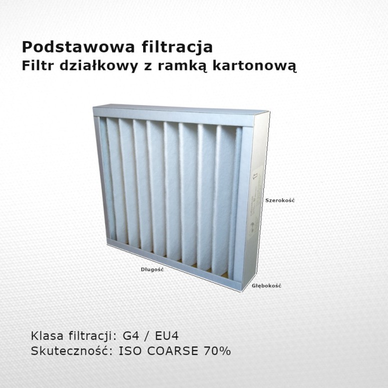 Partition filter G4 EU4 Iso Coarse 70% 205 x 290 x 46 mm cardboard frame