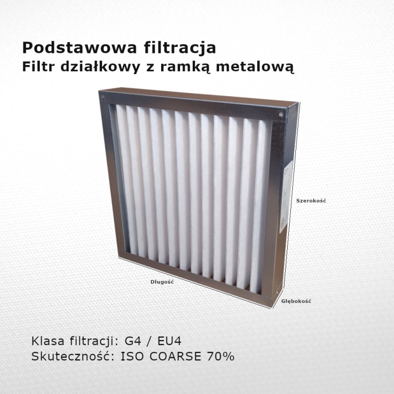 Partition filter G4 EU4 Iso Coarse 70% 195 x 195 x 50 mm metal frame