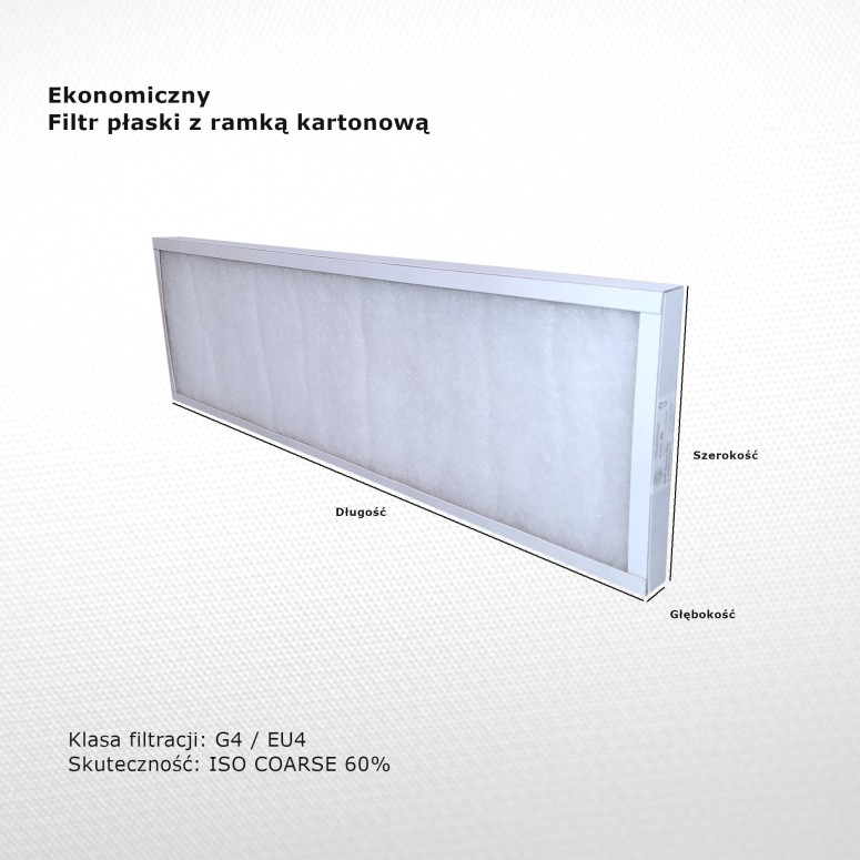 Flat filter G4 EU4 Iso Coarse 60% 160 x 452 x 25 mm frame cardboard